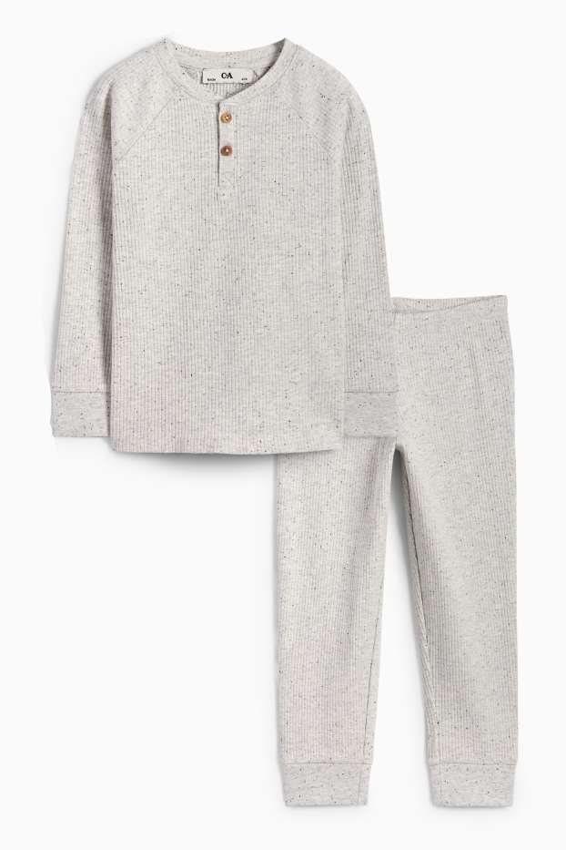 Copii - Băieți - Pijama - 2 piese - reiată - gri deschis