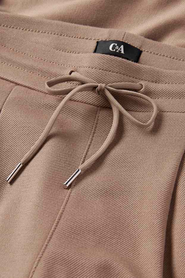 Damen - Jersey-Hose - Mid Waist - Tapered Fit - hellbraun