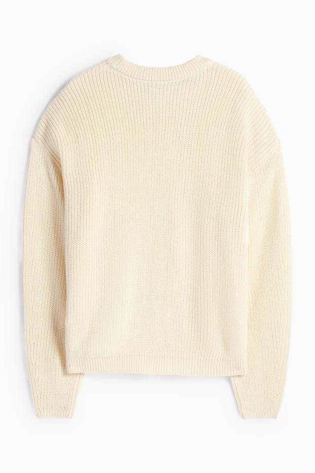 Women - Jumper - ribbed - cremewhite