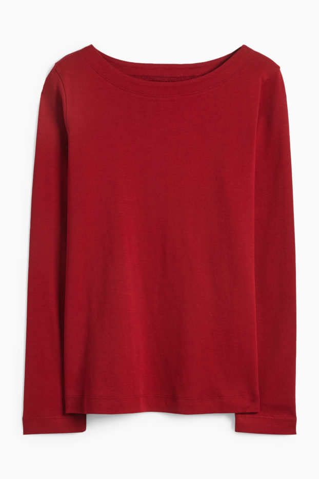 Dames - Longsleeve - regular fit - donkerrood