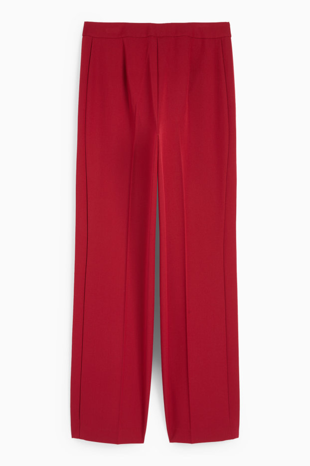 Femei - Pantaloni office - talie medie - regular fit - vișiniu