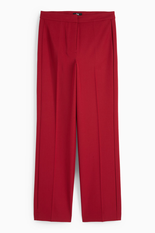 Femei - Pantaloni office - talie medie - regular fit - vișiniu