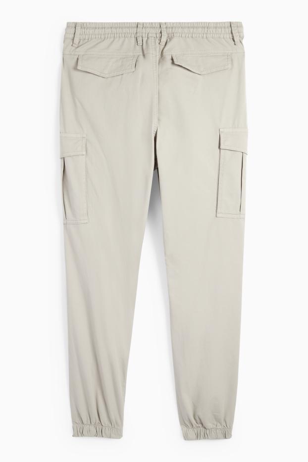 Bărbați - Pantaloni cargo - tapered fit - gri deschis