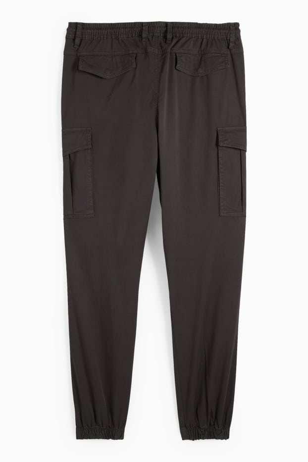 Bărbați - Pantaloni cargo - tapered fit - negru