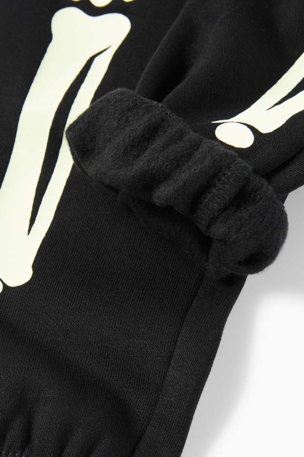 Copii - Băieți - Halloween - schelet - pantaloni de trening - glow in the dark - negru
