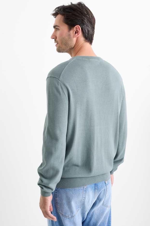 Herren - Feinstrick-Pullover - hellgrau