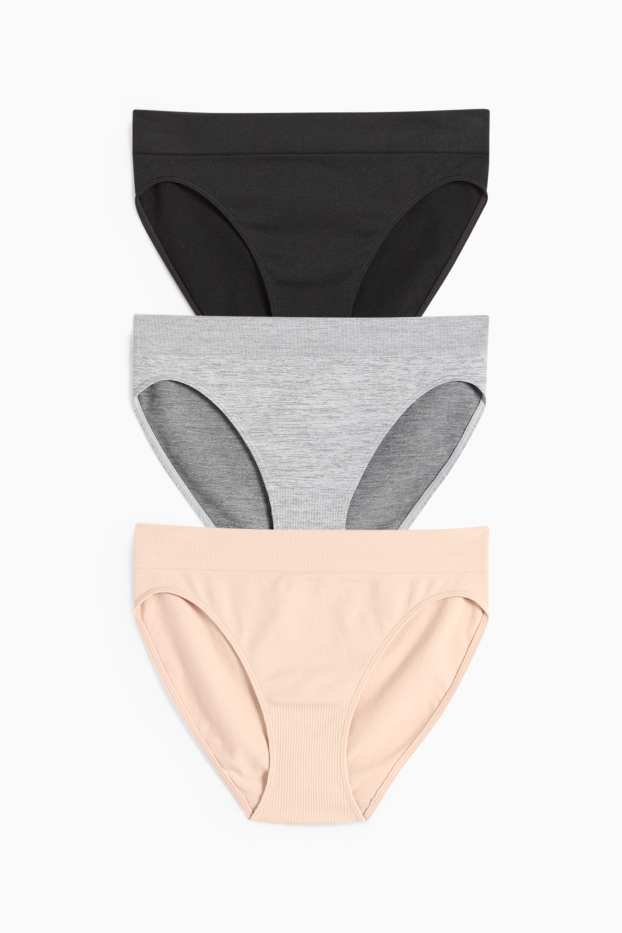 Damen - Multipack 3er - Slip - seamless - hellbeige