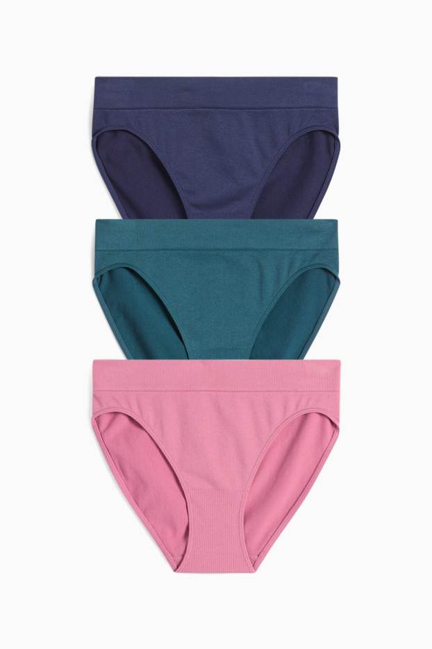 Dámské - Multipack 3 ks - kalhotky - bezešvé - tmavomodrá