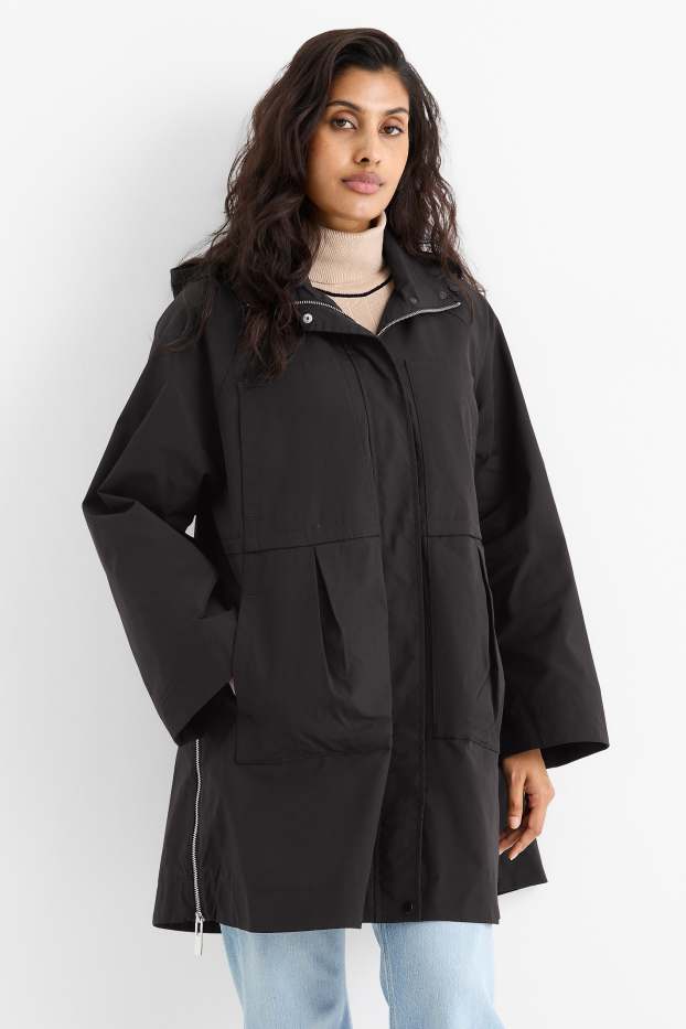 Femei - Parka cu glugă - negru