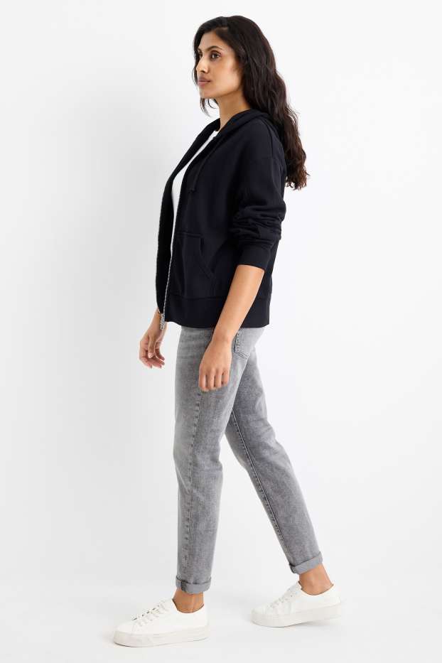Dámské - Boyfriend jeans - mid waist - džíny - světle šedé