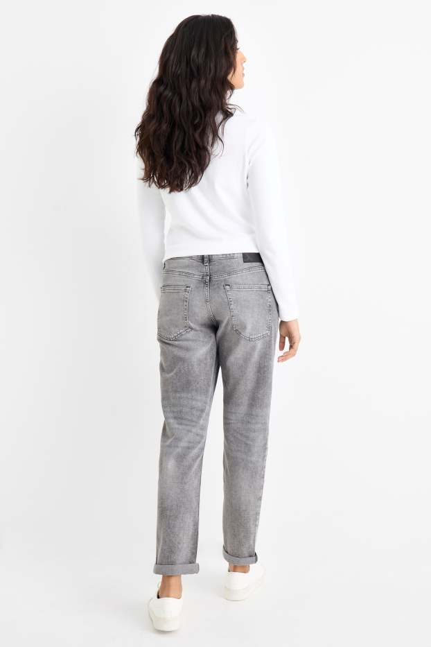 Dámské - Boyfriend jeans - mid waist - džíny - světle šedé