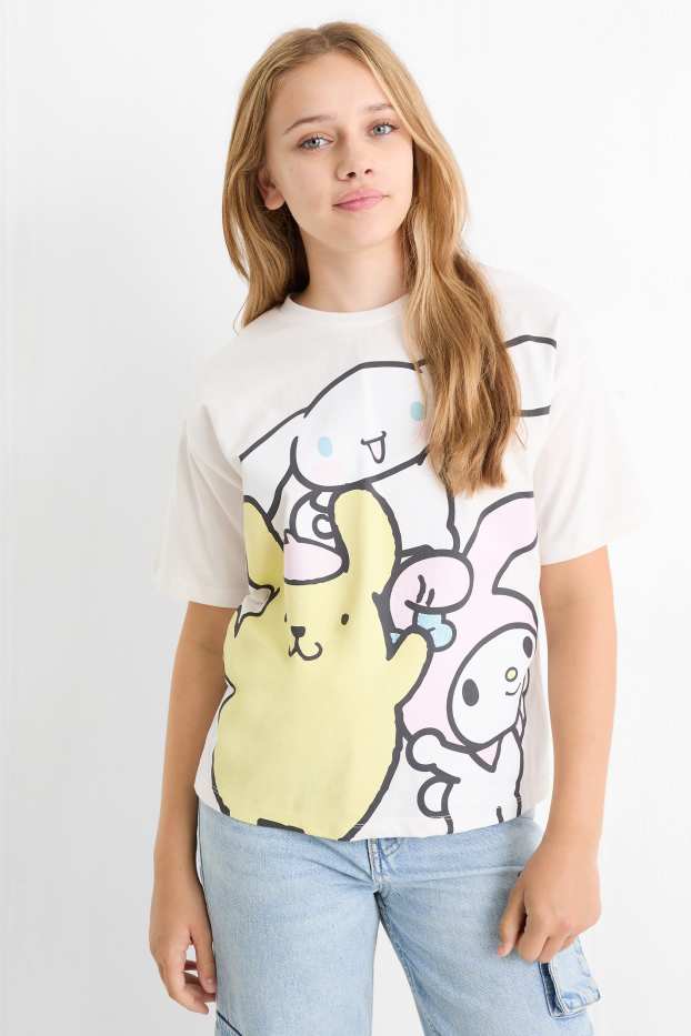 Copii - Fete - Hello Kitty and Friends - tricou cu mânecă scurtă - alb