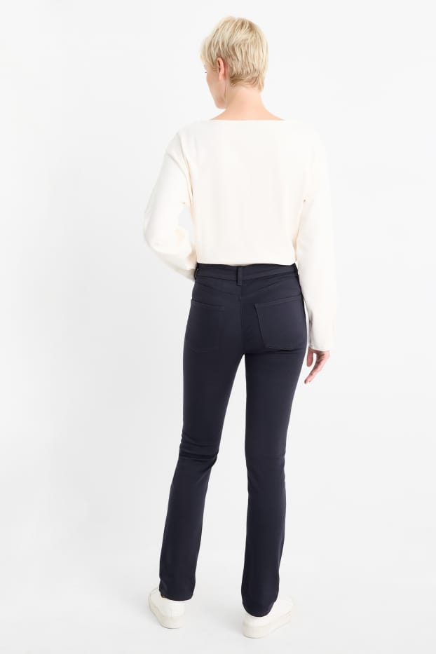 Femei - Pantaloni de stofă - talie înaltă - slim fit - albastru închis