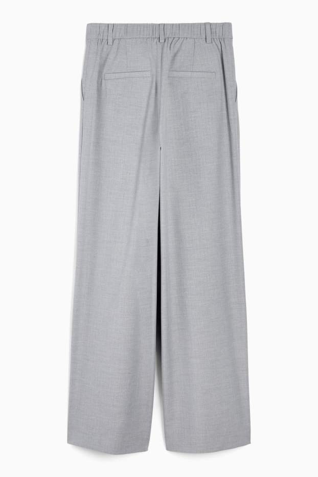 Femei - Pantaloni office - talie medie - relaxed fit - dungi fine - gri