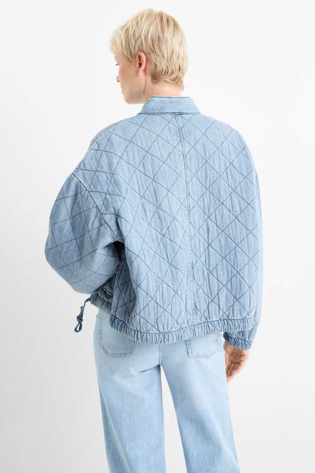 Femei - Jachetă matlasată din denim - denim-albastru deschis