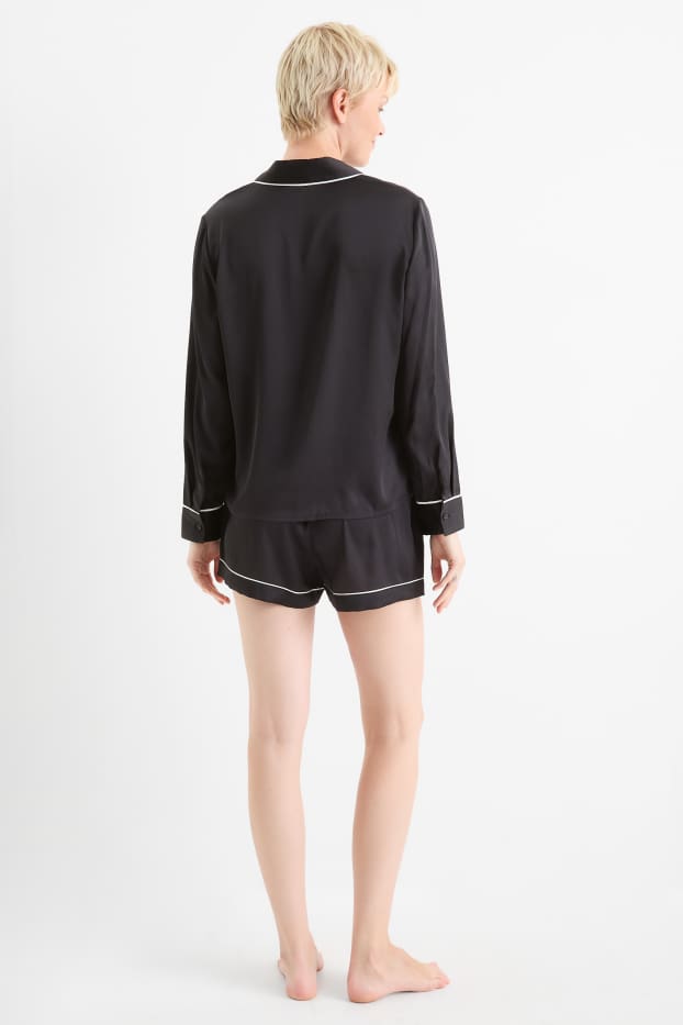 Femei - Pijama din satin - negru