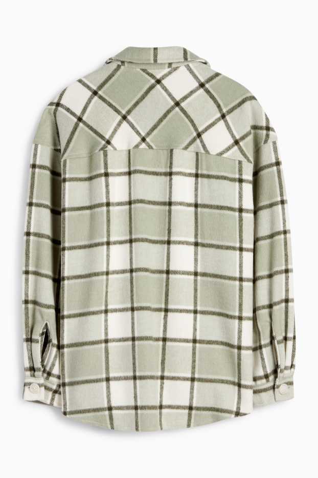 Children Girls - Flannel shirt - check - light green