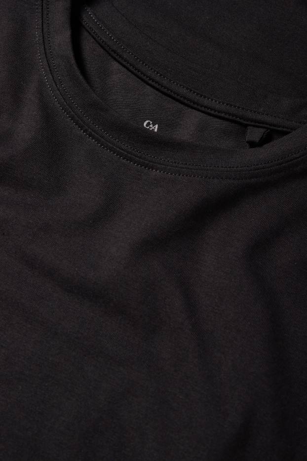 Femei - Tricou cu mânecă lungă - slim fit - negru