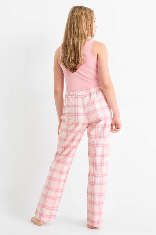 Copii - Fete - Multipack 2 perechi - pantaloni de pijama - gri / roz