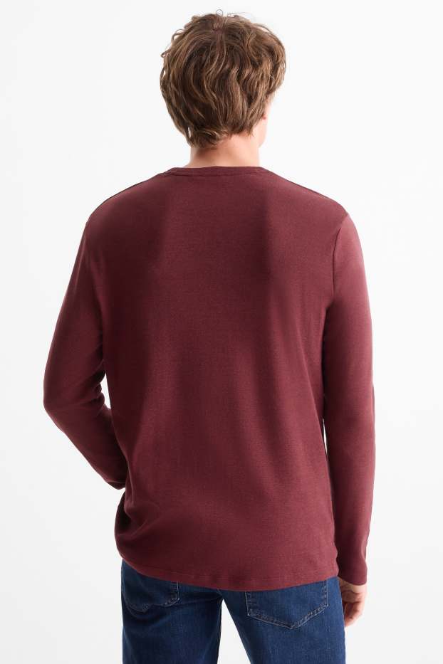 Heren - Longsleeve - bordeaux
