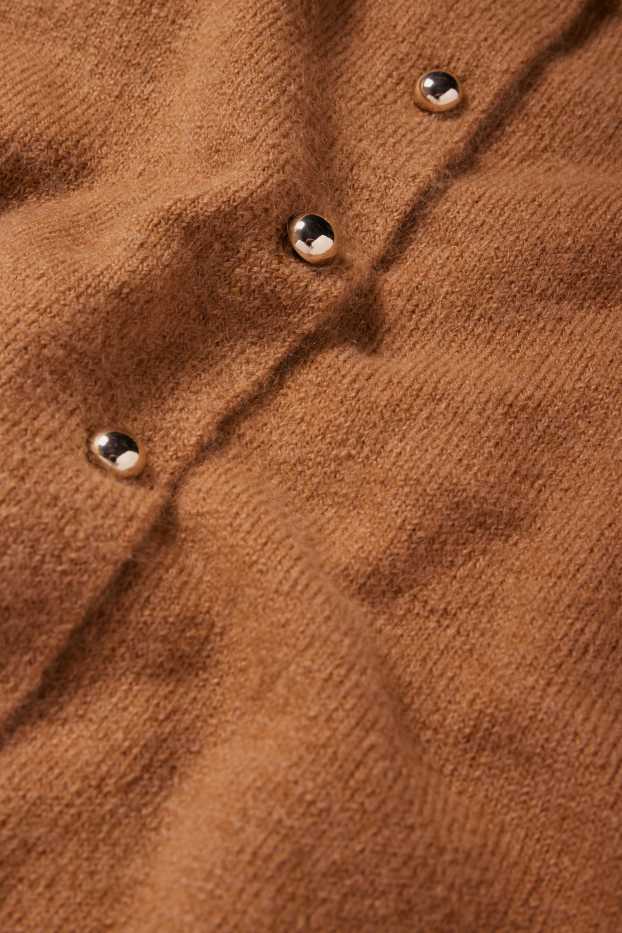 Femei - Cardigan tricotat - maro deschis