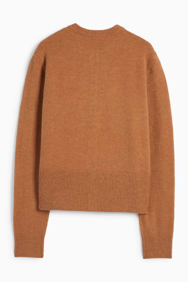 Femei - Cardigan tricotat - maro deschis