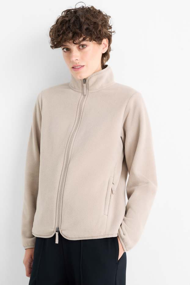 Femei - Hanorac de fleece cu fermoar - bej