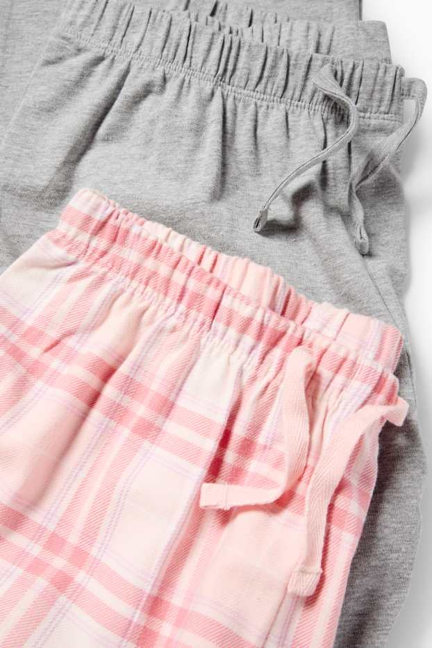 Copii - Fete - Multipack 2 perechi - pantaloni de pijama - gri / roz