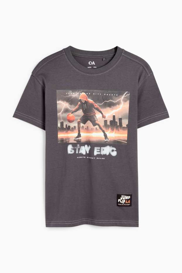 Copii - Băieți - Baschet - tricou cu mânecă scurtă - gri închis