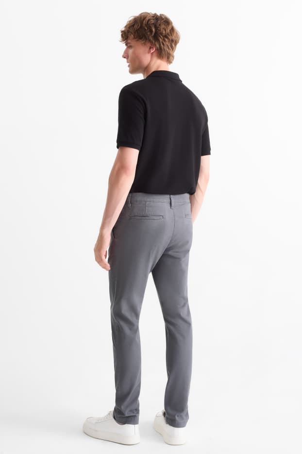 Bărbați - Chino - slim fit - gri închis