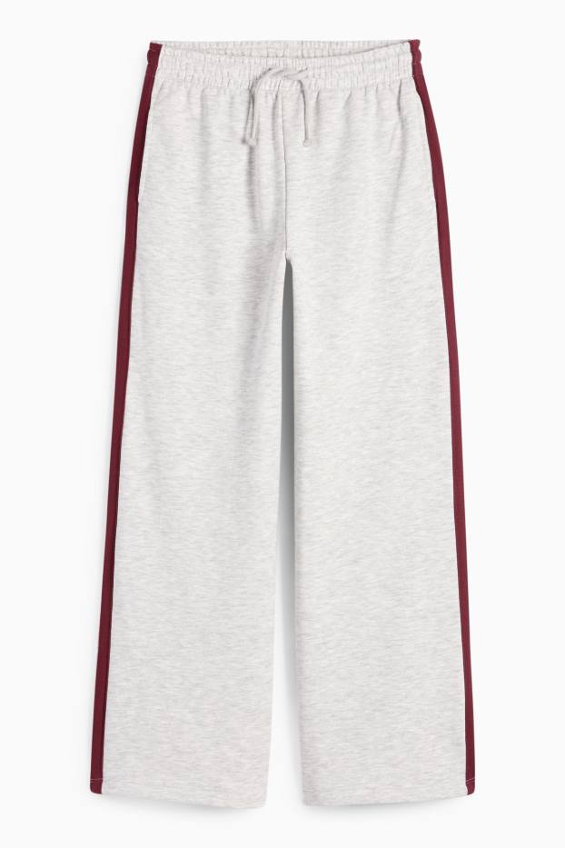 Copii - Fete - Pantaloni de trening - gri deschis melanj