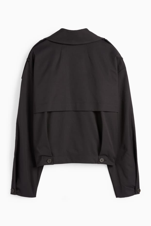 Femei - Trenci crop - negru