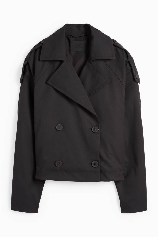 Femei - Trenci crop - negru