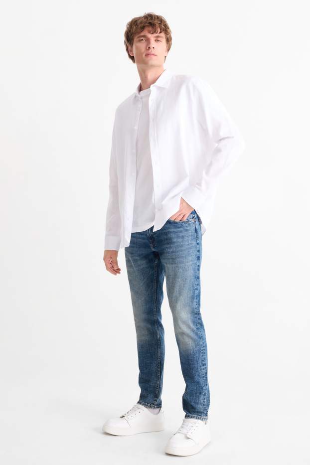 Bărbați - Slim Tapered Jeans - LYCRA® - denim-albastru deschis