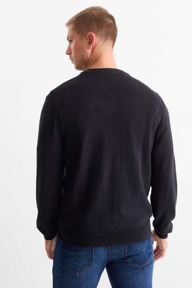 Herren - Feinstrick-Pullover - dunkelblau