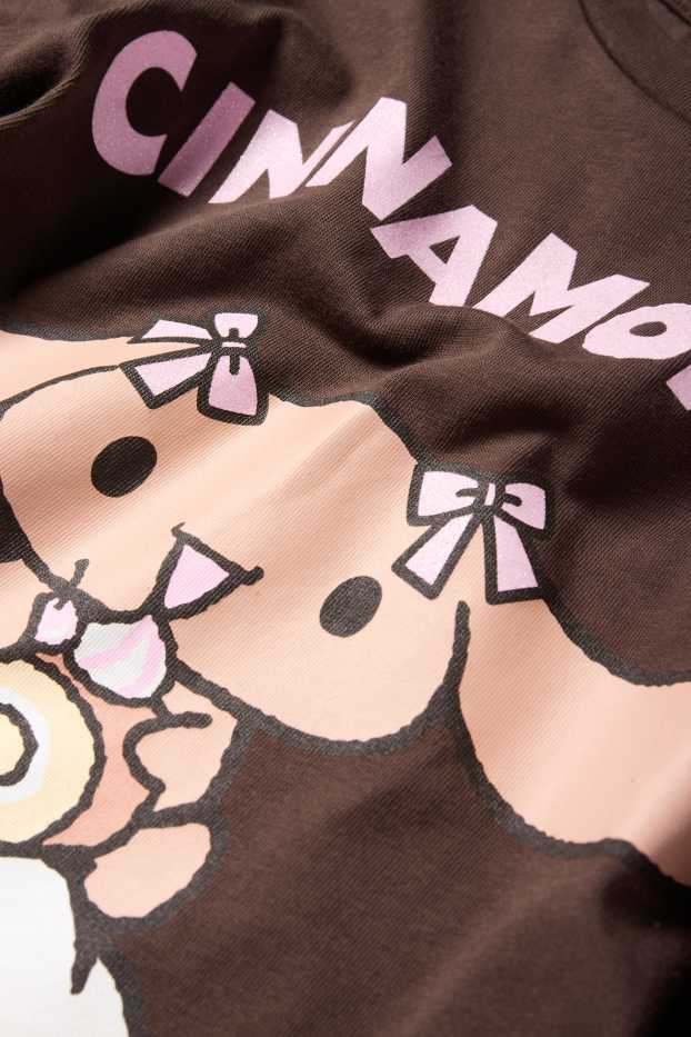 Children Girls - Cinnamoroll - long sleeve top - 2-in-1 look - dark brown