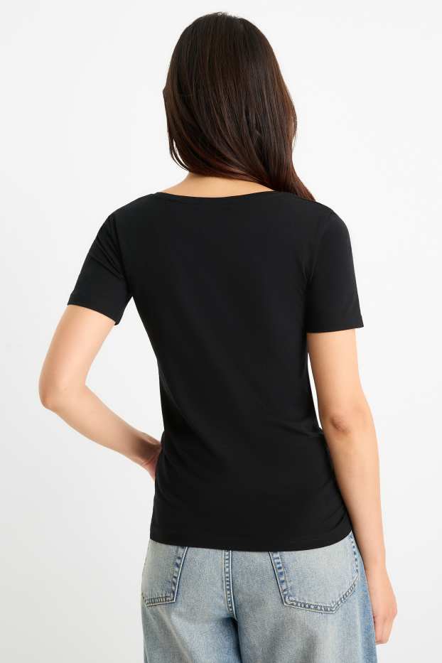 Femei - Tricou - slim fit - negru