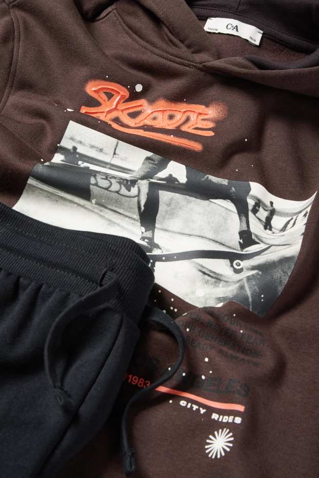 Copii - Băieți - Skater - set - hanorac și pantaloni de trening - 2 piese - negru