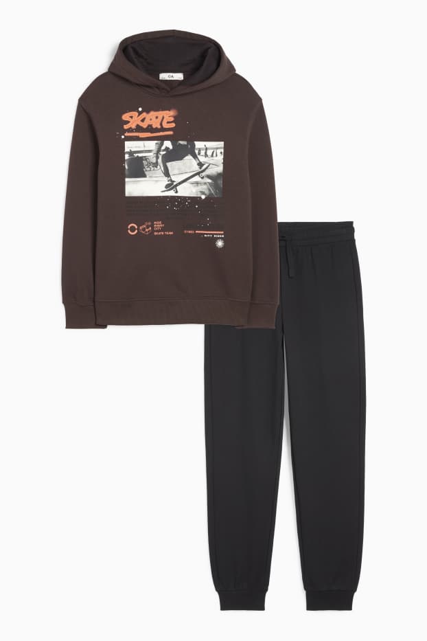 Copii - Băieți - Skater - set - hanorac și pantaloni de trening - 2 piese - negru