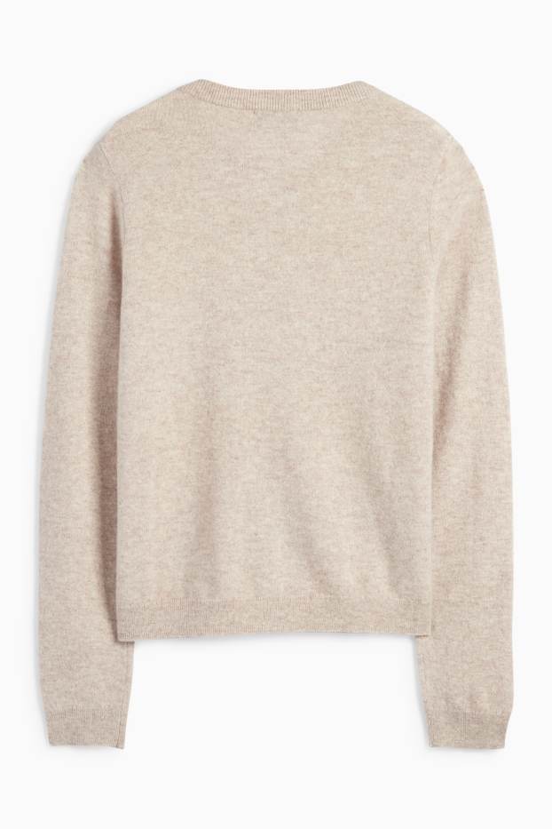 Women - Cashmere cardigan - light beige