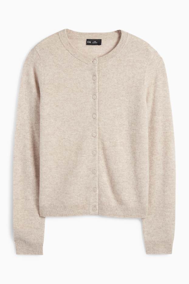 Women - Cashmere cardigan - light beige