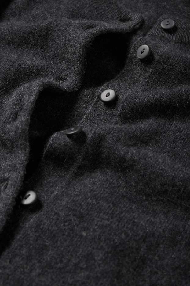 Femei - Cardigan tricotat din cașmir - gri închis