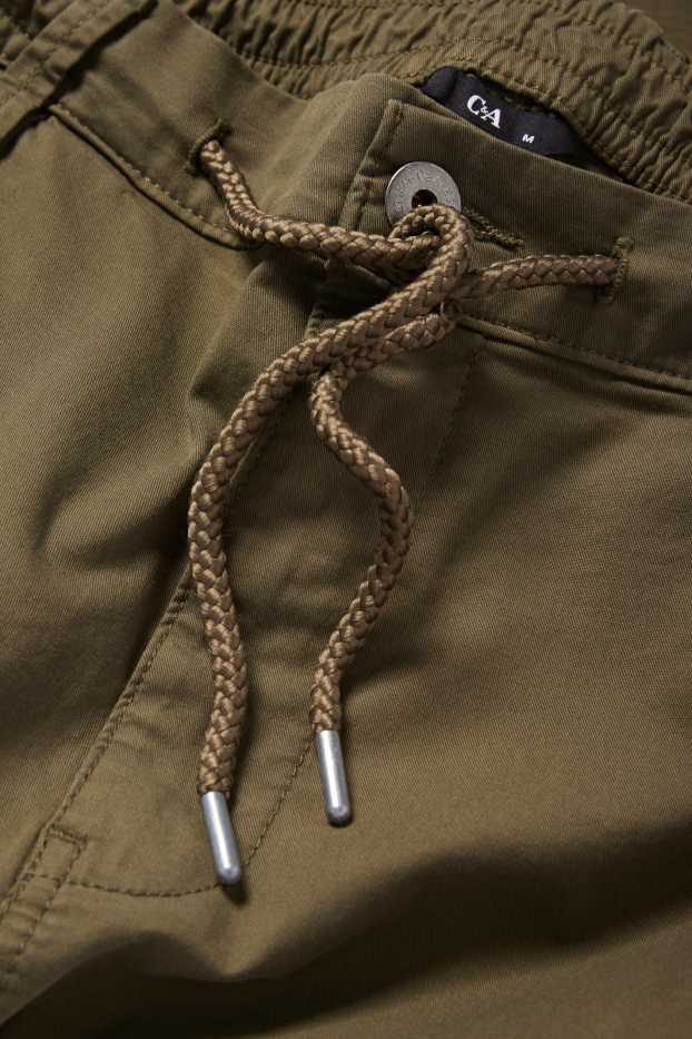 Bărbați - Pantaloni cargo - tapered fit - kaki
