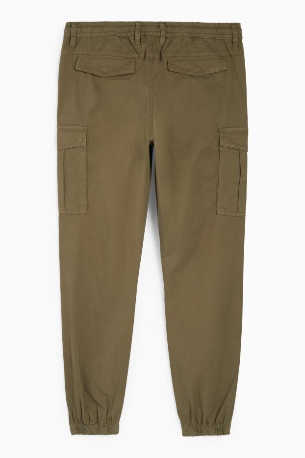 Bărbați - Pantaloni cargo - tapered fit - kaki