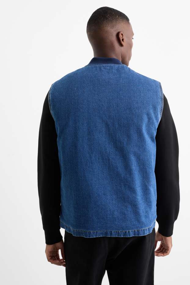 Bărbați - Vestă din denim - căptușită - denim-albastru