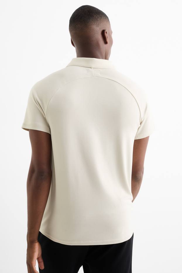 Bărbați - Tricou polo funcțional - bej deschis