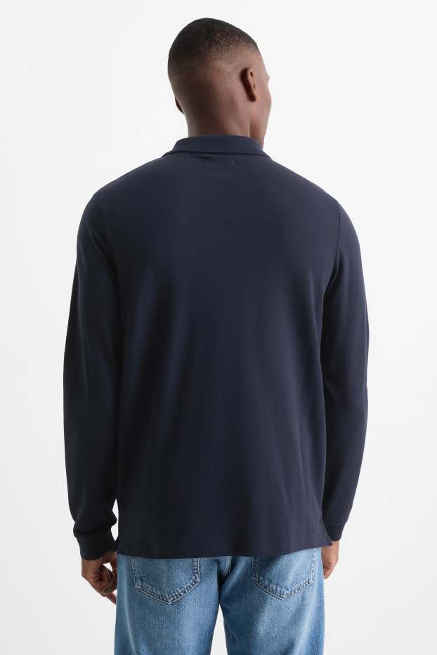 Bărbați - Tricou polo - slim fit - albastru închis