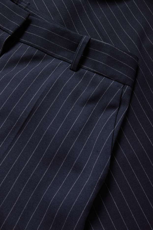 Femei - Pantaloni office - talie înaltă - relaxed fit - dungi fine - albastru închis