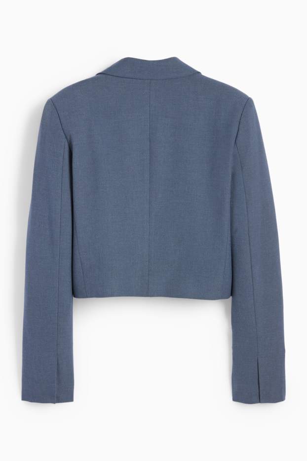 Femei - Blazer crop - regular fit - structurat - albastru închis