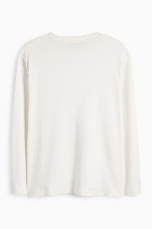 Damen - Langarmshirt - weiss
